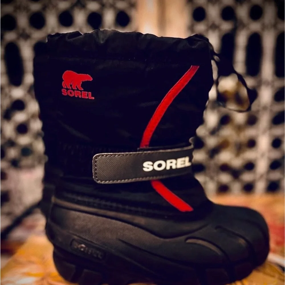 Sorel Cub Kids Snow Boots Size 12 Black Waterproof Insulated Warm Winter like nw